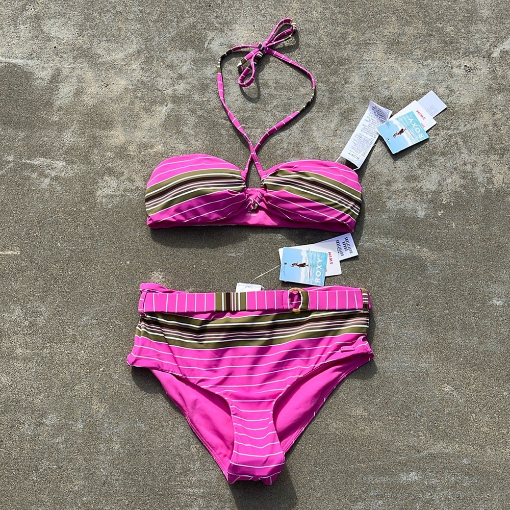 NWT Roxy x Out From Under All About Sol Bikini Full Set (Top and Bottom) Size S